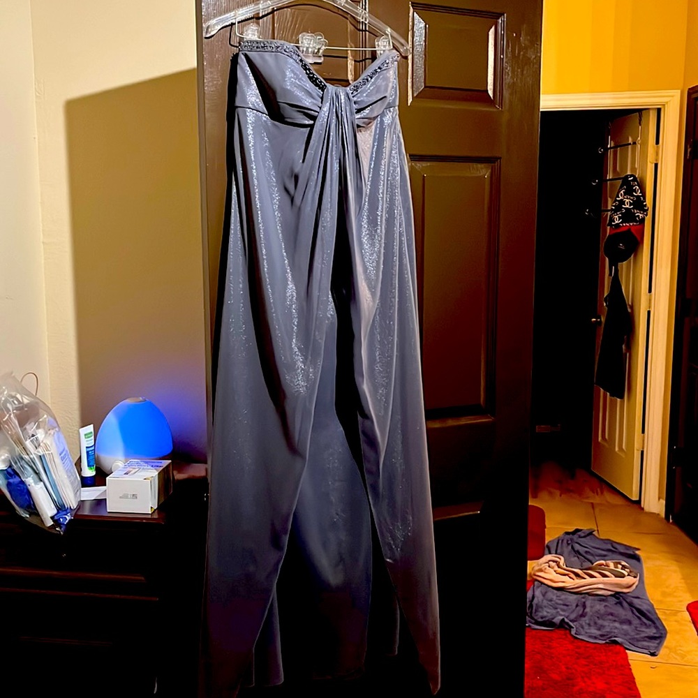 Beautiful Pewter long dress size 14 true to size